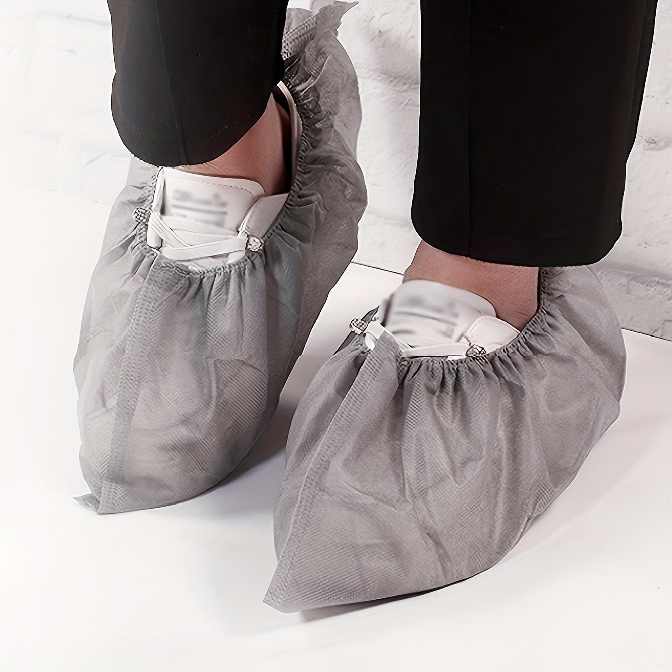 60pcs\u002F120pcs Elastic Disposable Non-Woven Shoe Covers - Durable Polyester, Non-SlipUniversal Fit For Indoor Use Footwear Protectors- Universal In Bathrooms.ocalWarehouse