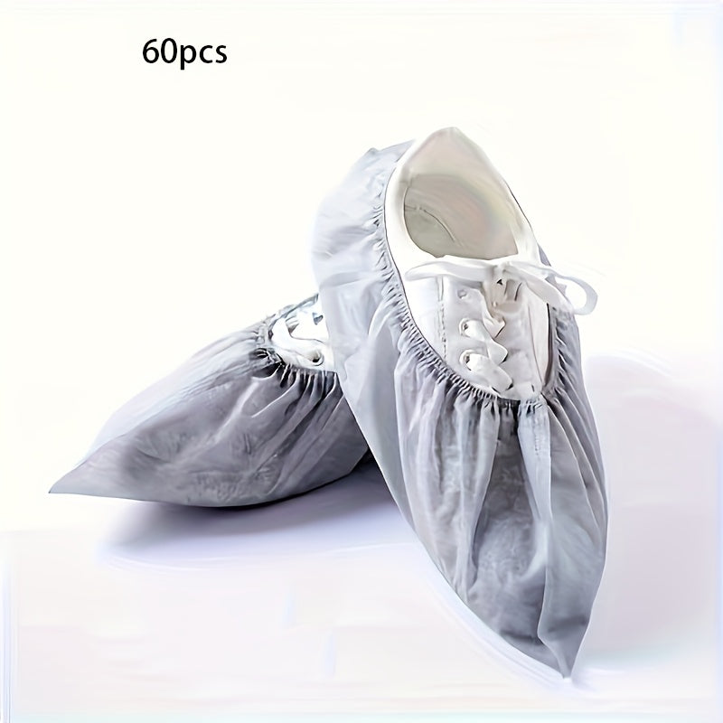 60pcs\u002F120pcs Elastic Disposable Non-Woven Shoe Covers - Durable Polyester, Non-SlipUniversal Fit For Indoor Use Footwear Protectors- Universal In Bathrooms.ocalWarehouse