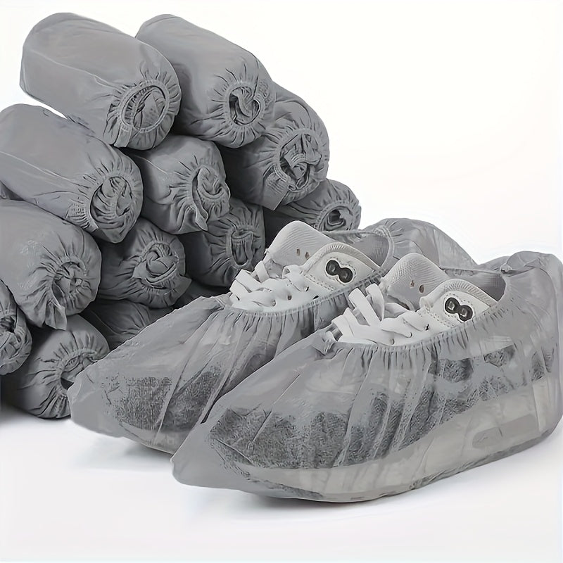 60pcs\u002F120pcs Elastic Disposable Non-Woven Shoe Covers - Durable Polyester, Non-SlipUniversal Fit For Indoor Use Footwear Protectors- Universal In Bathrooms.ocalWarehouse