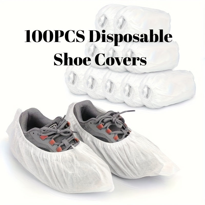 100pcs Non-woven Shoe Covers, Universal Size, Not Easy To Break, Reusable. For Guest Visits, Clean Rooms, Clean And Convenient