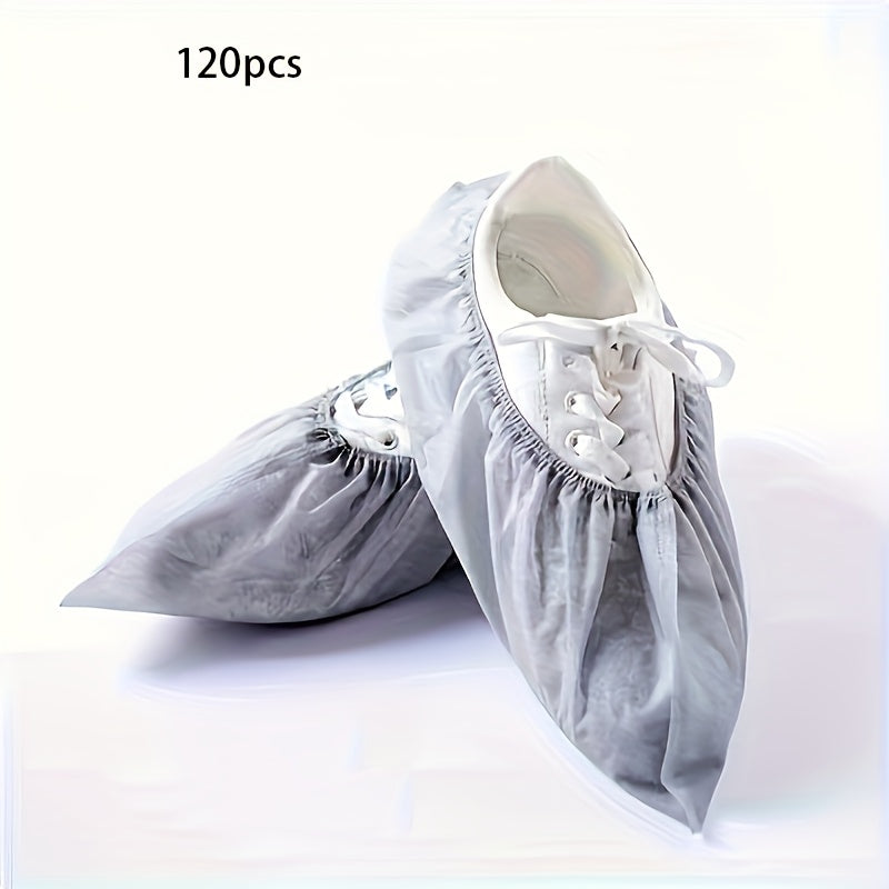 60pcs\u002F120pcs Elastic Disposable Non-Woven Shoe Covers - Durable Polyester, Non-SlipUniversal Fit For Indoor Use Footwear Protectors- Universal In Bathrooms.ocalWarehouse
