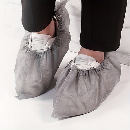 60pcs\u002F120pcs Elastic Disposable Non-Woven Shoe Covers - Durable Polyester, Non-SlipUniversal Fit For Indoor Use Footwear Protectors- Universal In Bathrooms.ocalWarehouse