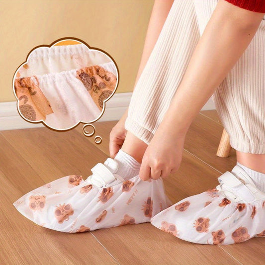 10\u002F 50 Cartoon Disposable Foot Covers, a Good Helper for Indoor Cleaning, Suitable for Shoes from Small to Large